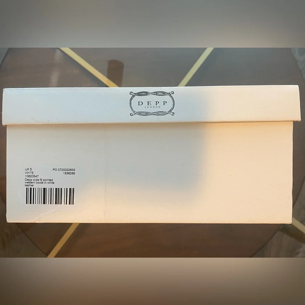 SOLD • SOLD Depp London Wide Fit Pointed Western Boots in White Leather - Picture 8 of 8